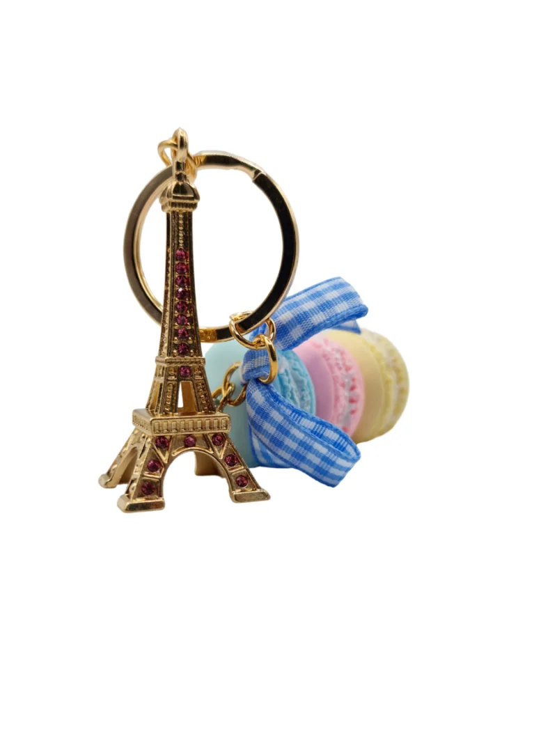 Beautiful-Eiffel-Tower-Keychain-with-Macaron-Blue-Rose-Yellow-Bowknot-Roneljake