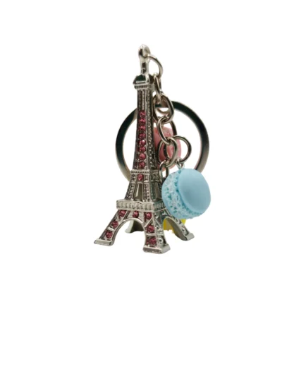 Eiffel-Tower-with-Mini-Macaron-Rose-Blue-Yellow-Keyring-Roneljake
