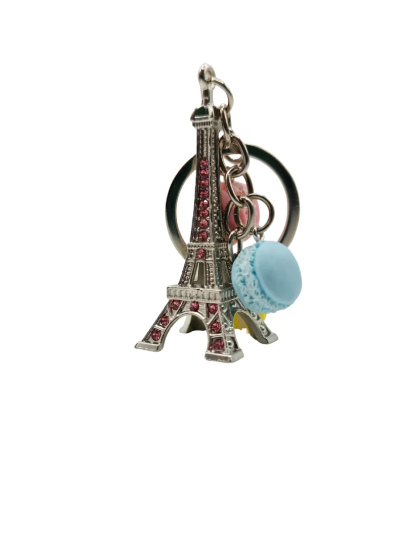 Eiffel-Tower-with-Mini-Macaron-Rose-Blue-Yellow-Keyring-Roneljake