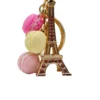 Gold-Eiffel-Tower-with-Mini-Macaron-Pink-Yellow-Rose-Keyring-Roneljake