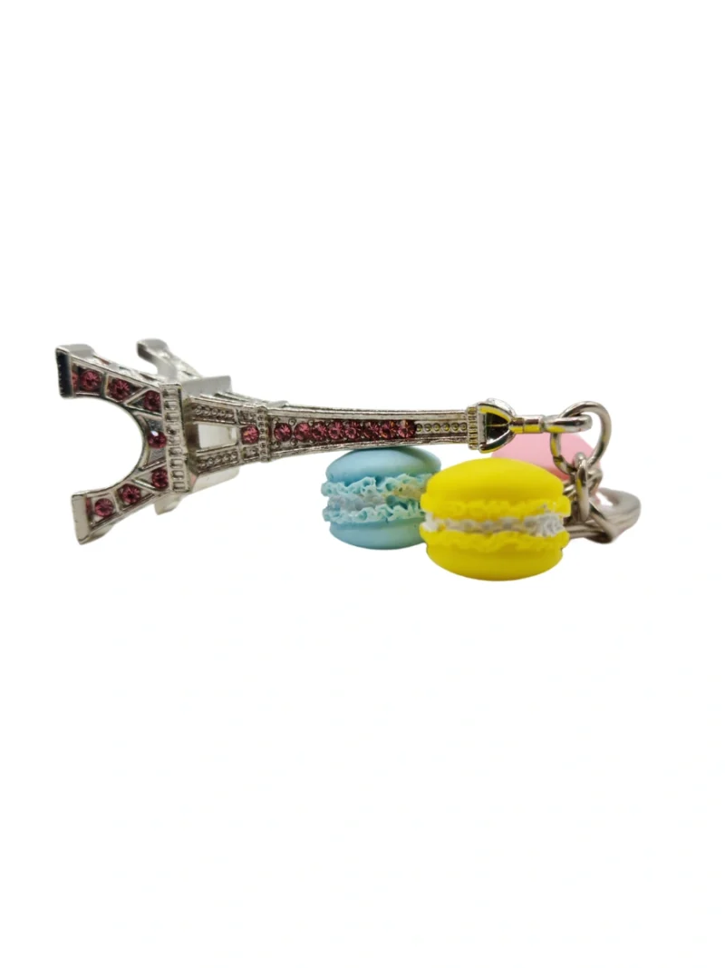 Mini-Macaron-Rose-Blue-Yellow-Effiel-Tower-Keyring-Roneljake