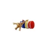 Sparkling Eiffel Tower keychain with blue white yellow and red macarons