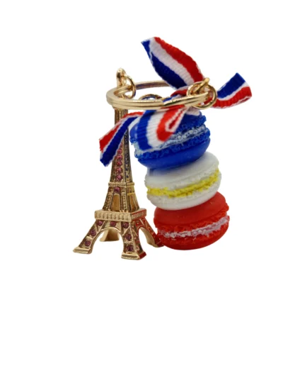 Sparkling-Eiffel-Tower-Keyring-with-Macaron-Blue-White-Red-Bowknot-Roneljake