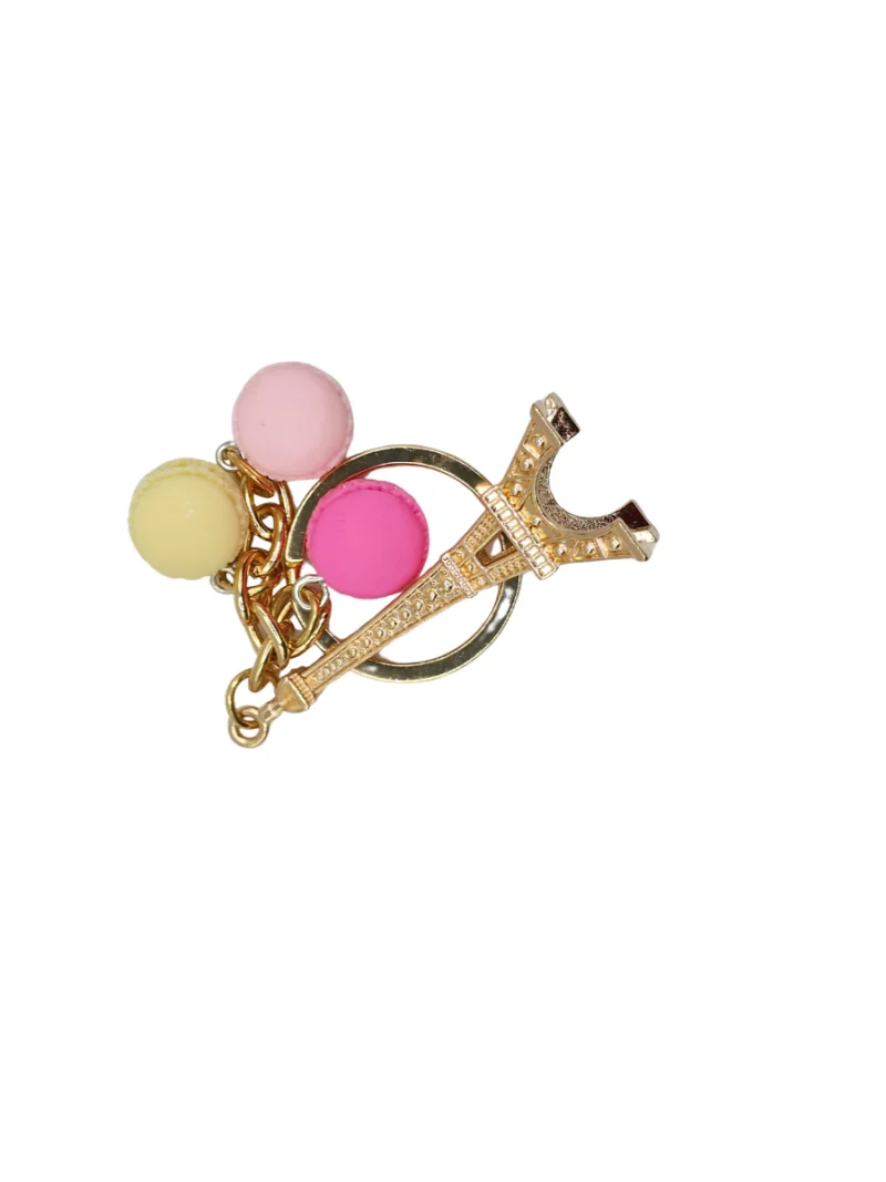 Tour-Effiel-Mini-Marcaron-Pink-Yellow-Rose-Keychain-Roneljake