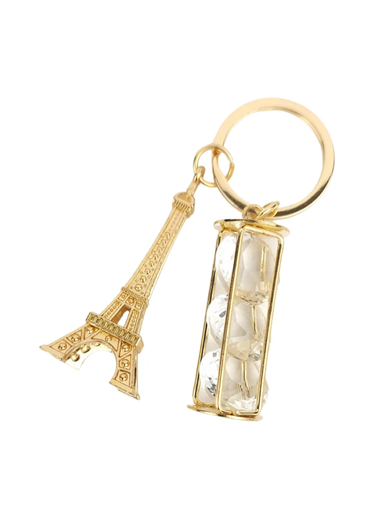 Gold-Eiffel-Tower-Keyring-with-rhinestone-charm-Roneljake