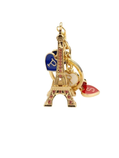 Gold-Love-keychain-with-Love-Charm-and-Eiffel-Tower-Roneljake