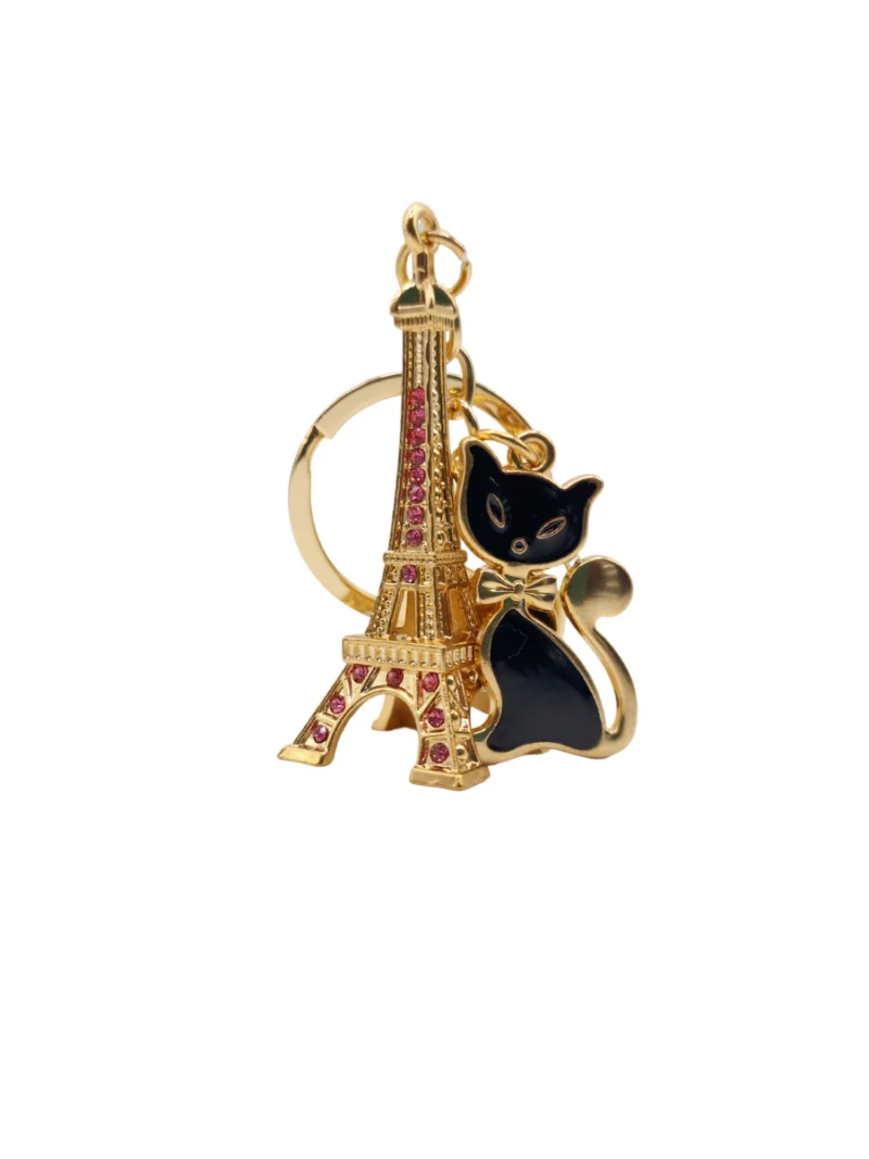 Golden-Chat-Noir-Eiffeltower-keychain-Roneljake