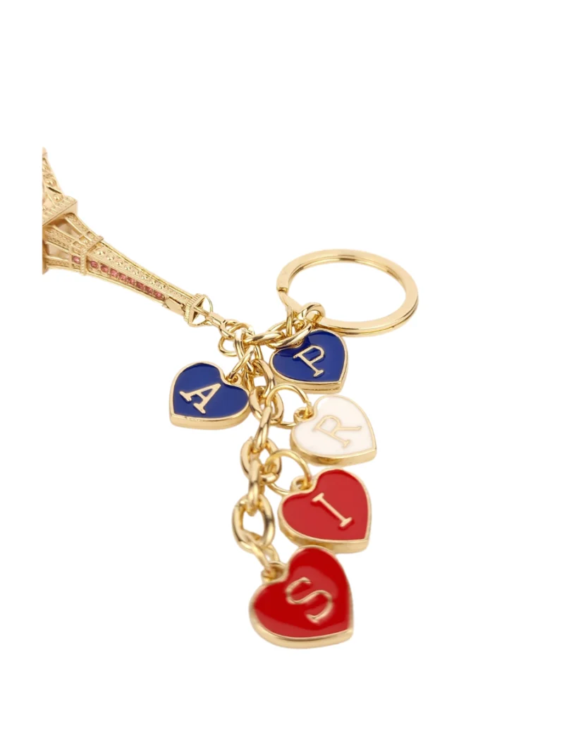 Golden-Eiffel-tower-keyring-with-Paris-Heart-charm-Roneljake