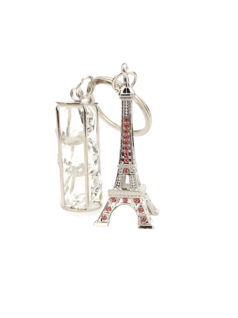 Silver-Eiffel-Tower-Keychain-with-crystal-charm-Roneljake