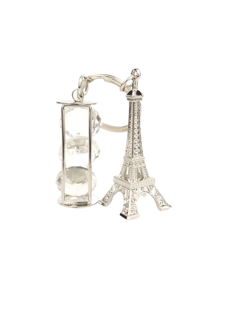 Silver-Eiffel-Tower-Keychain-with-rhinestone-charm-Roneljake