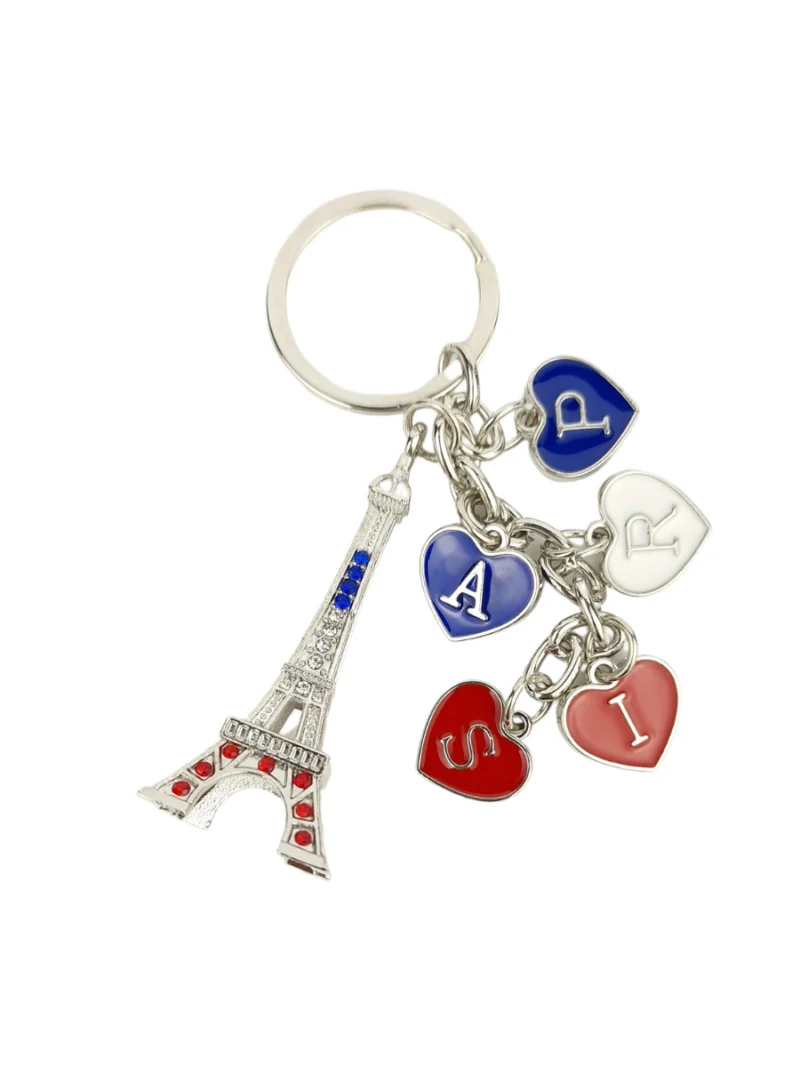 Silver-Paris-Heart-charm-Keyring-with-EiffelT-ower-Roneljake