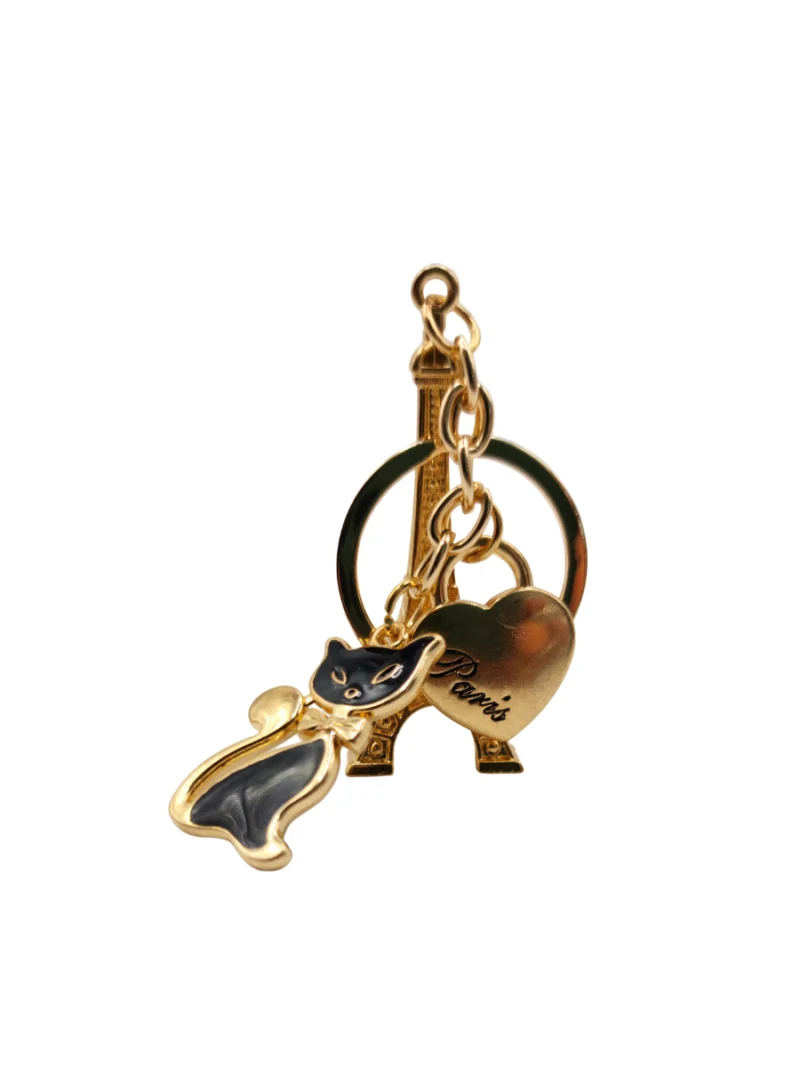 Sparkling-Eiffel-tower-Chat-noir-keyring-Roneljake
