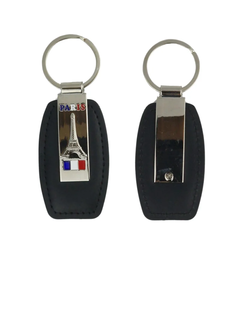Black-Leather-Paris-souvenir-keyring-Roneljake