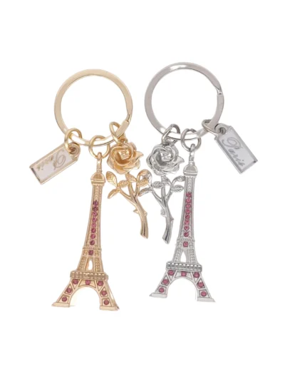Eiffel-Tower-and-Rose-Charm-Keyring-Roneljake