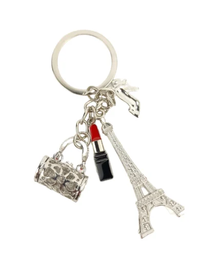 Keyring-eiffel-Tower-and-Lipstick-charm-Roneljake