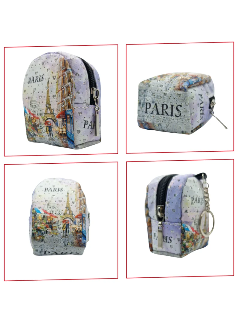 Paris-Themed-Mini-Backpack-Coin-Purse-with-keychain-Roneljake