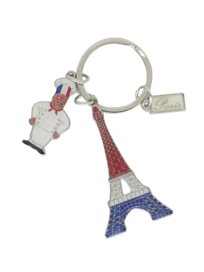 Paris-souvenir-keyring-Eiffel-Tower-and-French-Chef-Roneljake