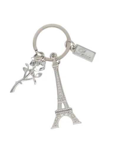 Silver-Eiffel-Tower-keychain-with-Rose-Charm-Roneljake