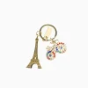 Eiffel Tower Bicycle Keychain Paris Metal Key Ring