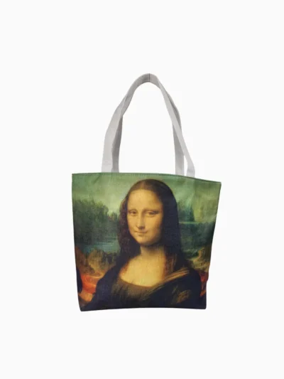Mona-Lisa-printed-canvas-shoulder-bag-with-zipper-roneljake