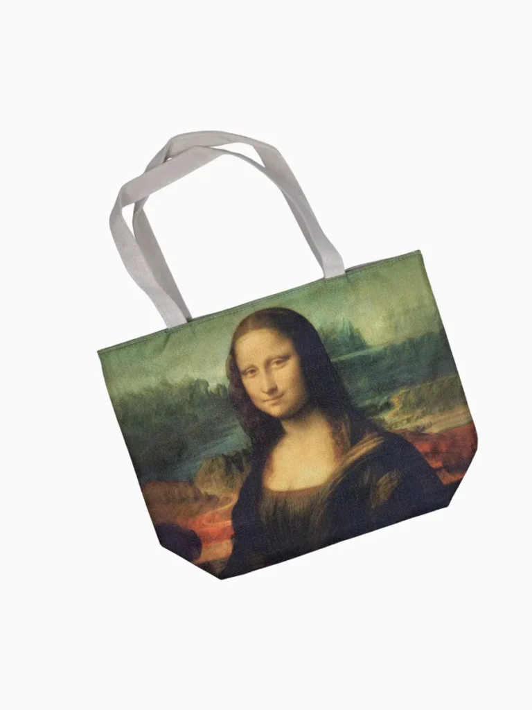 Mona-Lisa-printed-paris-souvenir-tote-bag-with-zipper-roneljake