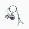 Vintage Paris Eiffel Tower Bicycle Keychain for Women