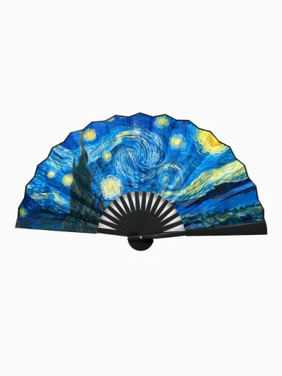 Blue-sky-night-themed-paris-souvenir-folding-hand-fan-roneljake