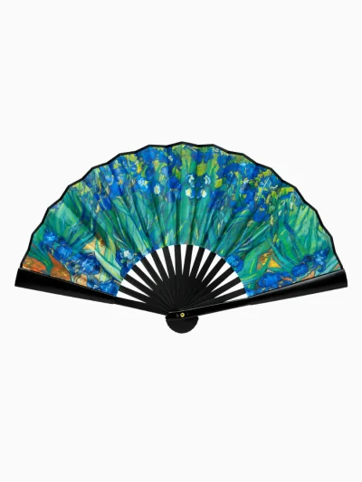 Van-gogh-irises-art-folding-hand-fan-n-Roneljake