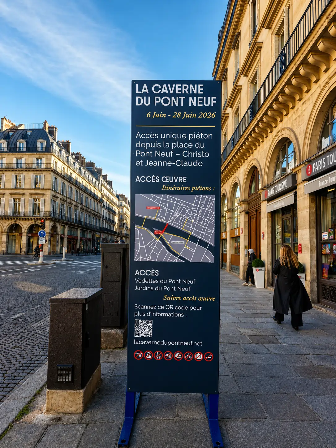 La Caverne du Pont Neuf entrance and visitor route sign