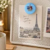 Blue French macaron Eiffel Tower fridge magnet