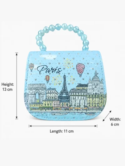 Paris souvenir purse with adjustable shoulder strap