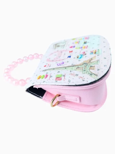 Pink Paris mini crossbody purse for girls