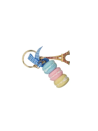 Paris-Macaron-Keyring-with-Sparkling-Eiffel-Tower-roneljake
